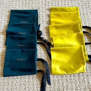 Gucci Satin Pouch 10x kinda Emerald dark green & Kinda neon Ligth Green.
